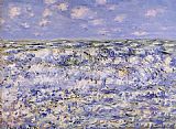 Miravan Breaking Open The Tomb of His Ancestors Paintings - Waves Breaking by Claude Monet